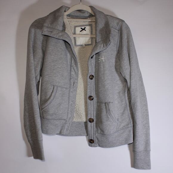 Gilly Hicks Sweaters - Gilly Hicks Gray Button Up Sweater With Faux Fur Lining Size L